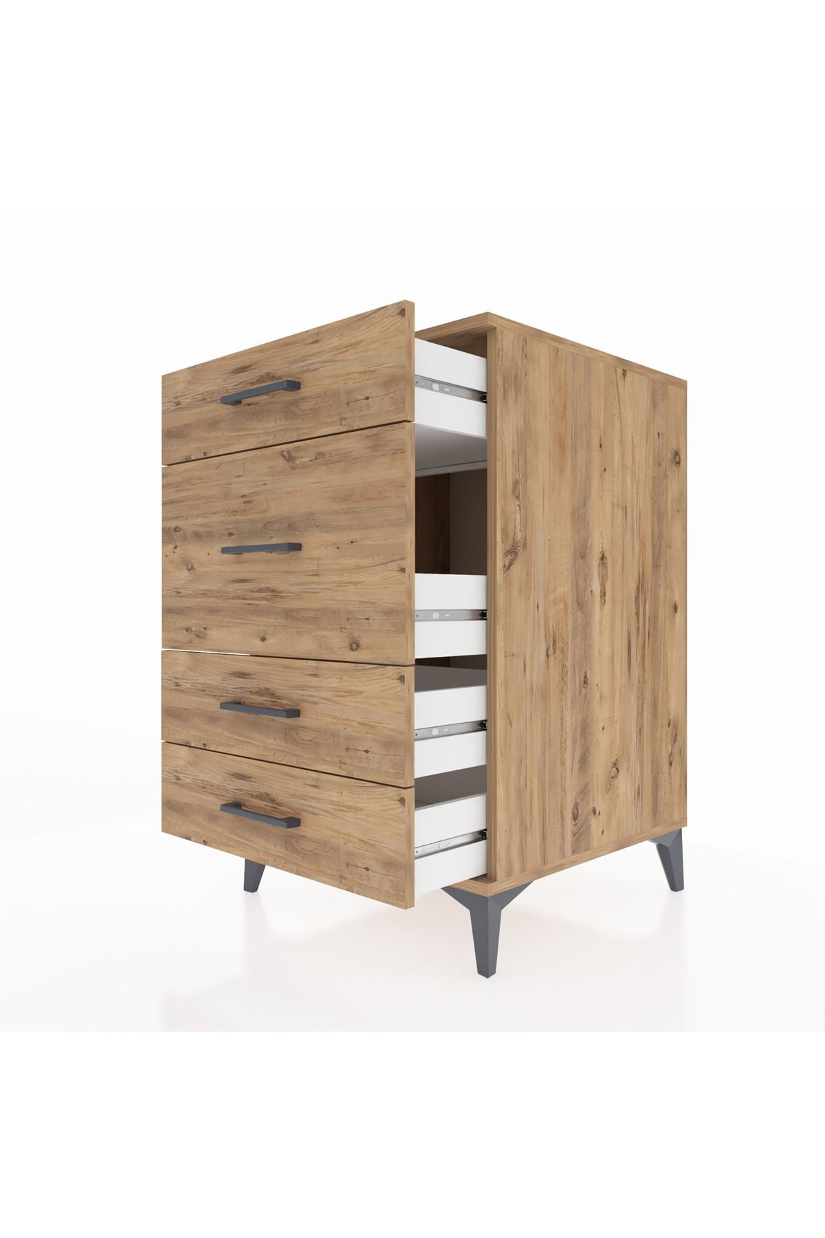 Kronos Komodin 4 Çekmeceli 60x59x96 Çam-Çam