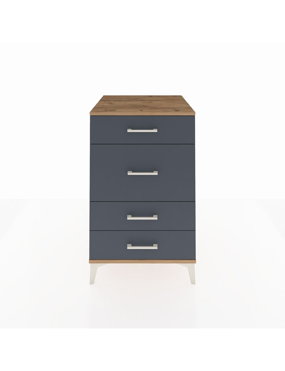 Kronos Komodin 4 Çekmeceli 60x59x96 Çam-Antrasit