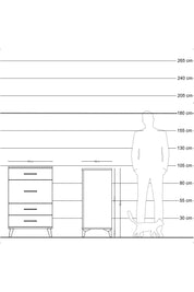 Kronos Komodin 4 Çekmeceli 60x59x96 Çam-Antrasit