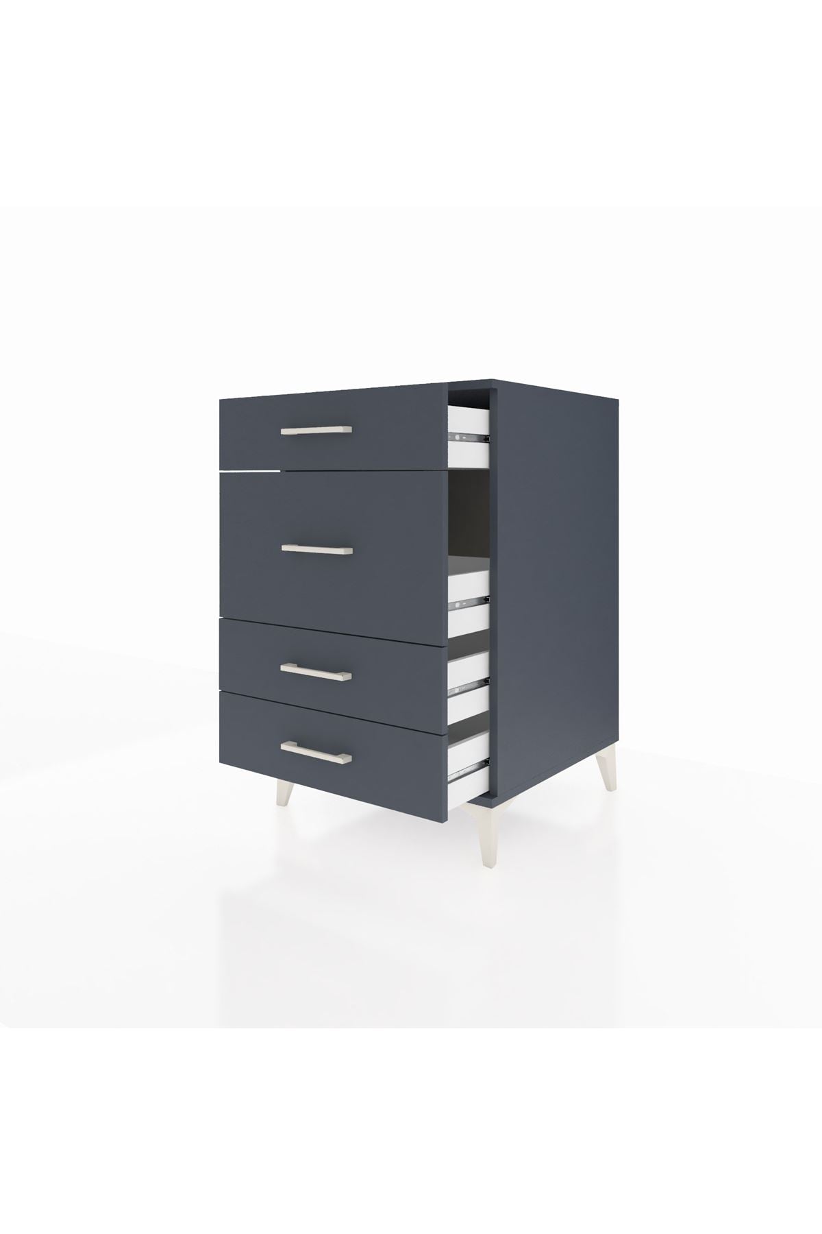 Kronos Komodin 4 Çekmeceli 60x59x96 Antrasit-Antrasit