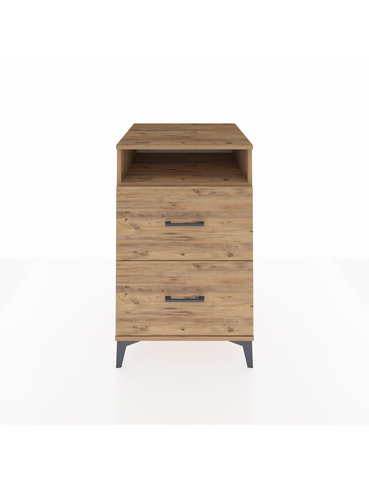 Kronos Komodin Tek Raflı 2 Çekmeceli 60x59x96 Çam-Çam