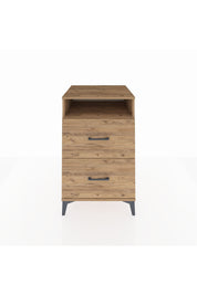 Kronos Komodin Tek Raflı 2 Çekmeceli 60x59x96 Çam-Çam