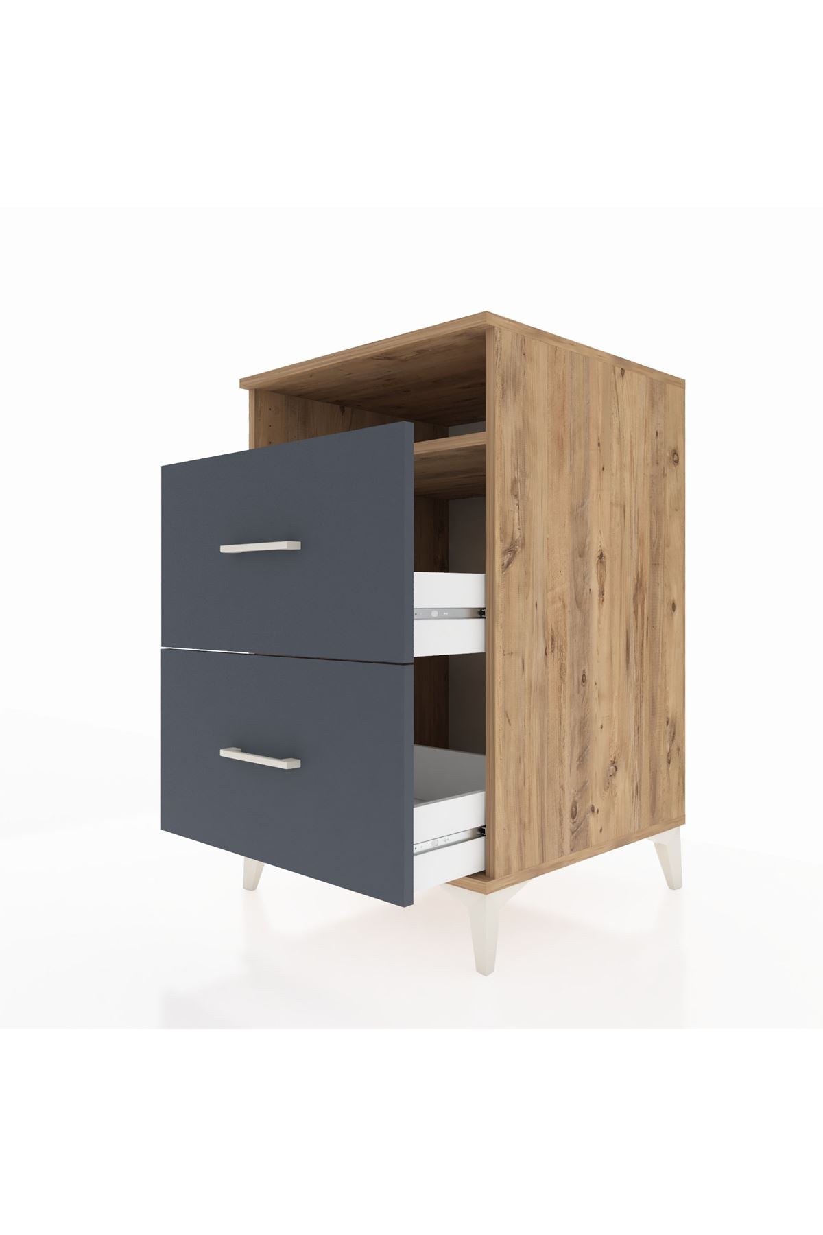 Kronos Komodin Tek Raflı 2 Çekmeceli 60x59x96 - S80M014V8C