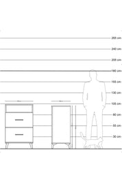 Kronos Komodin Tek Raflı 2 Çekmeceli 60x59x96 Çam-Antrasit
