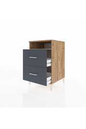 Kronos Komodin Tek Raflı 2 Çekmeceli 60x59x96 - S80M014V8C