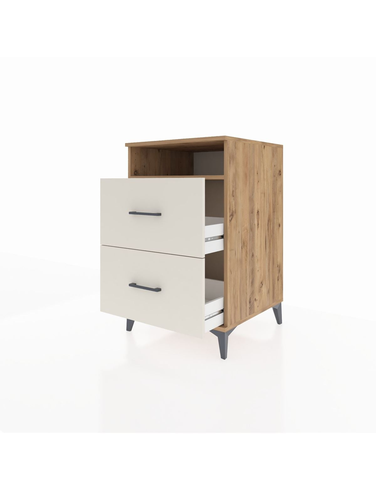 Kronos Komodin Tek Raflı 2 Çekmeceli 60x59x96 - S80M014V7C