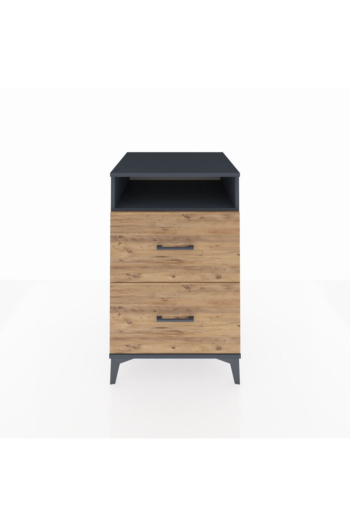 Kronos Komodin Tek Raflı 2 Çekmeceli 60x59x96 - S80M014V6C