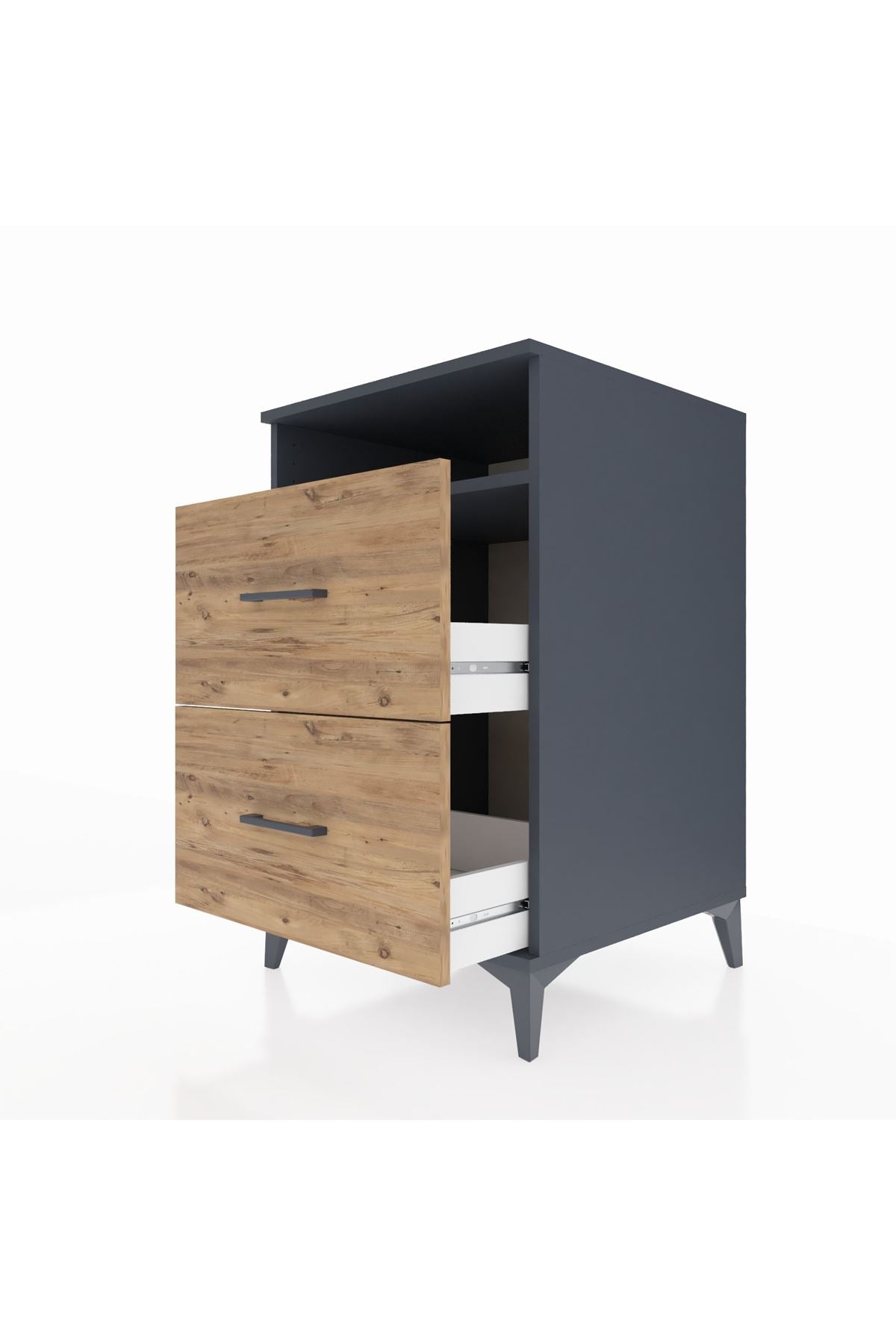 Kronos Komodin Tek Raflı 2 Çekmeceli 60x59x96 - S80M014V6C