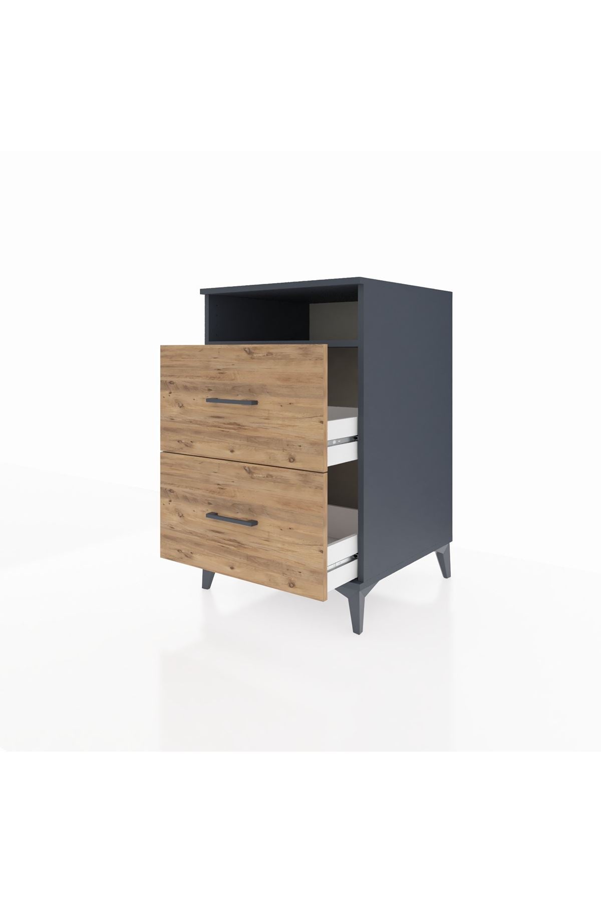 Kronos Komodin Tek Raflı 2 Çekmeceli 60x59x96 - S80M014V6C