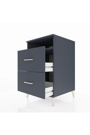 Kronos Komodin Tek Raflı 2 Çekmeceli 60x59x96 Antrasit-Antrasit