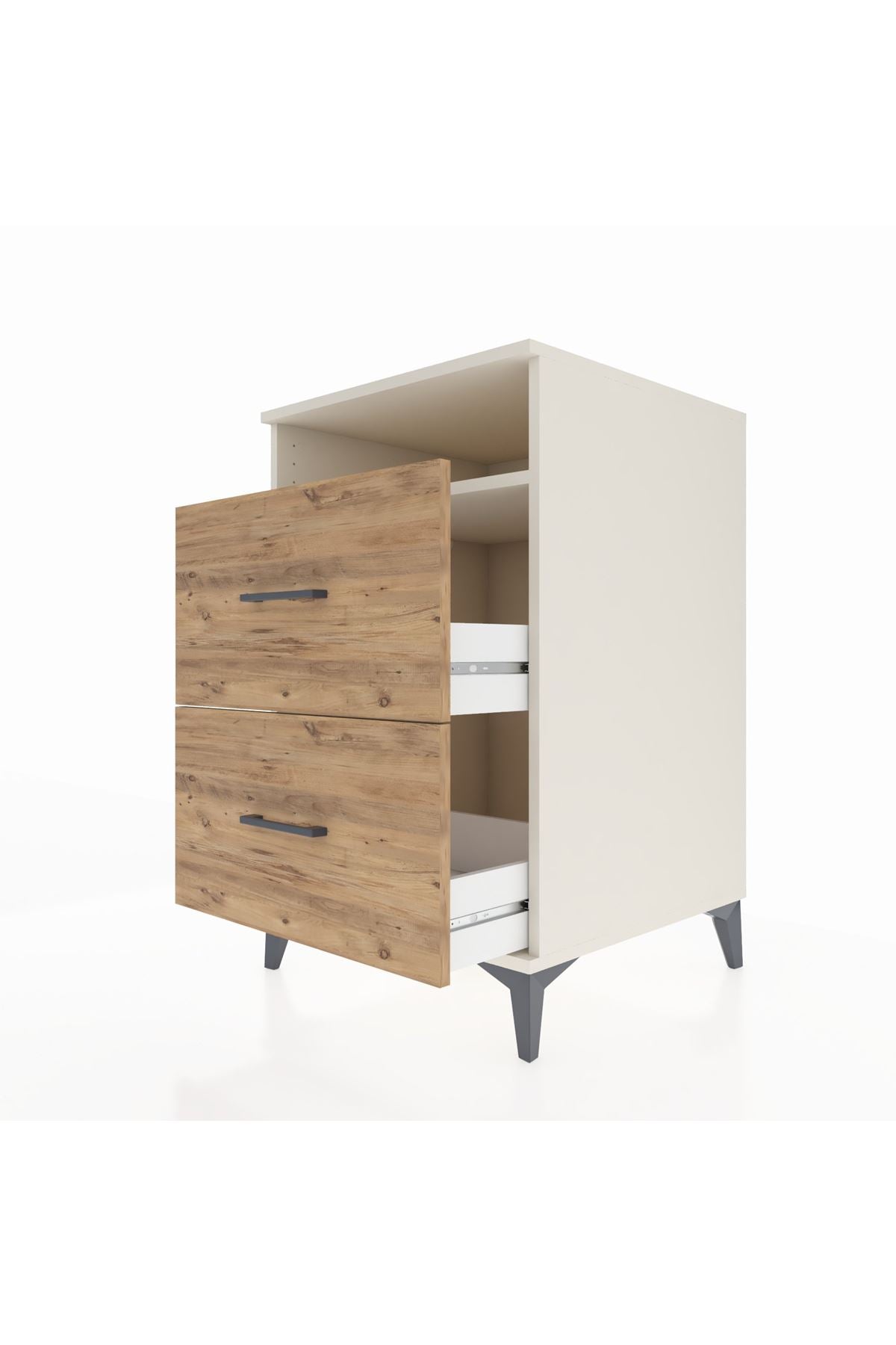 Kronos Komodin Tek Raflı 2 Çekmeceli 60x59x96 - S80M014V3C