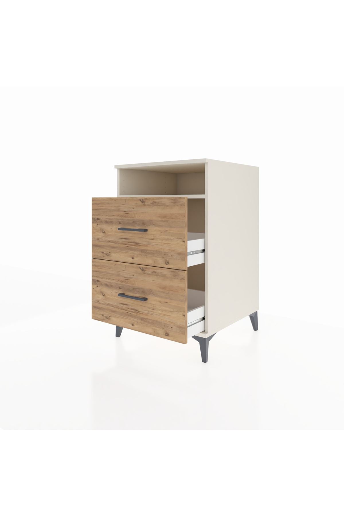 Kronos Komodin Tek Raflı 2 Çekmeceli 60x59x96 Aytaşı-Çam