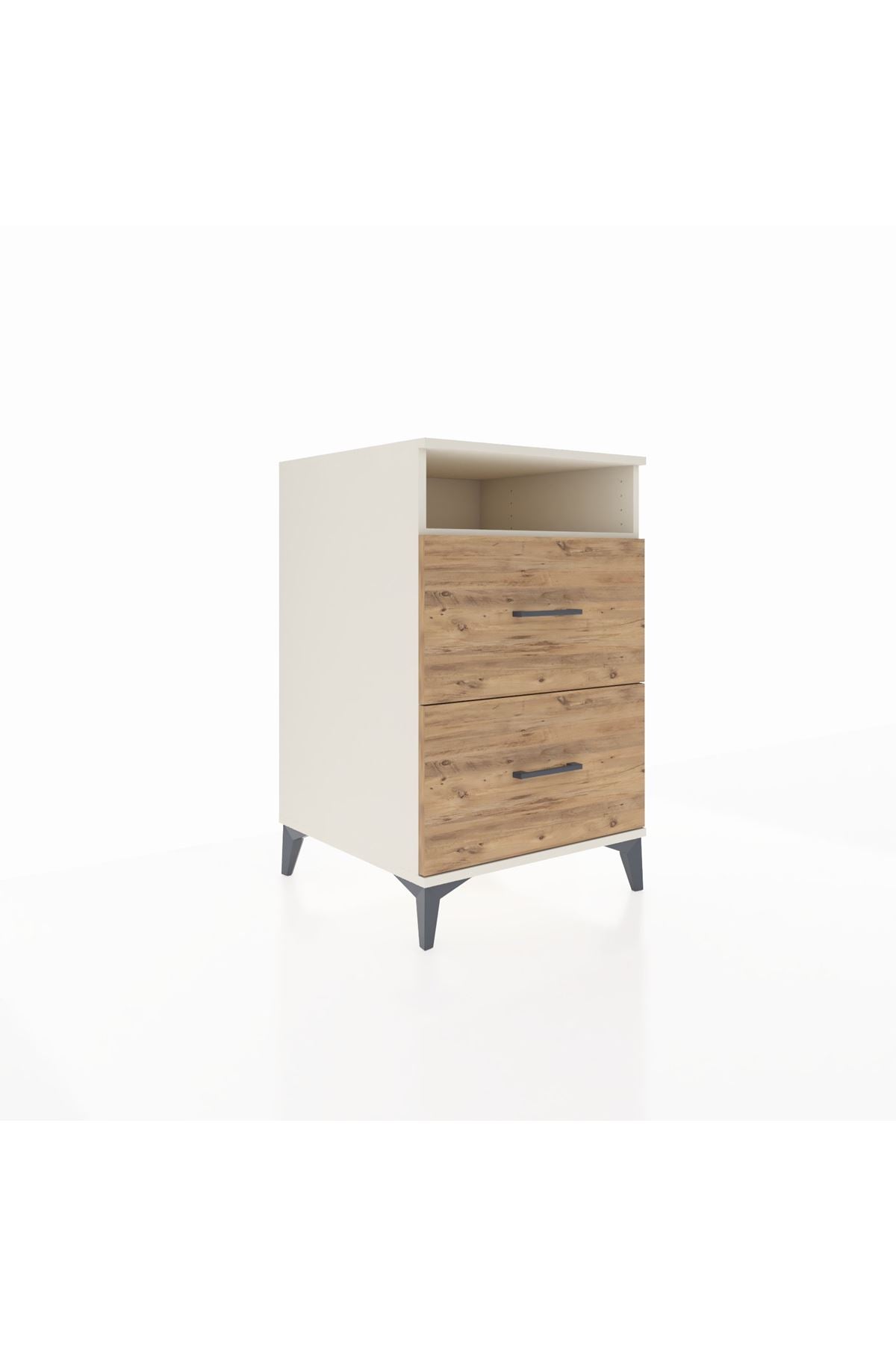 Kronos Komodin Tek Raflı 2 Çekmeceli 60x59x96 Aytaşı-Çam