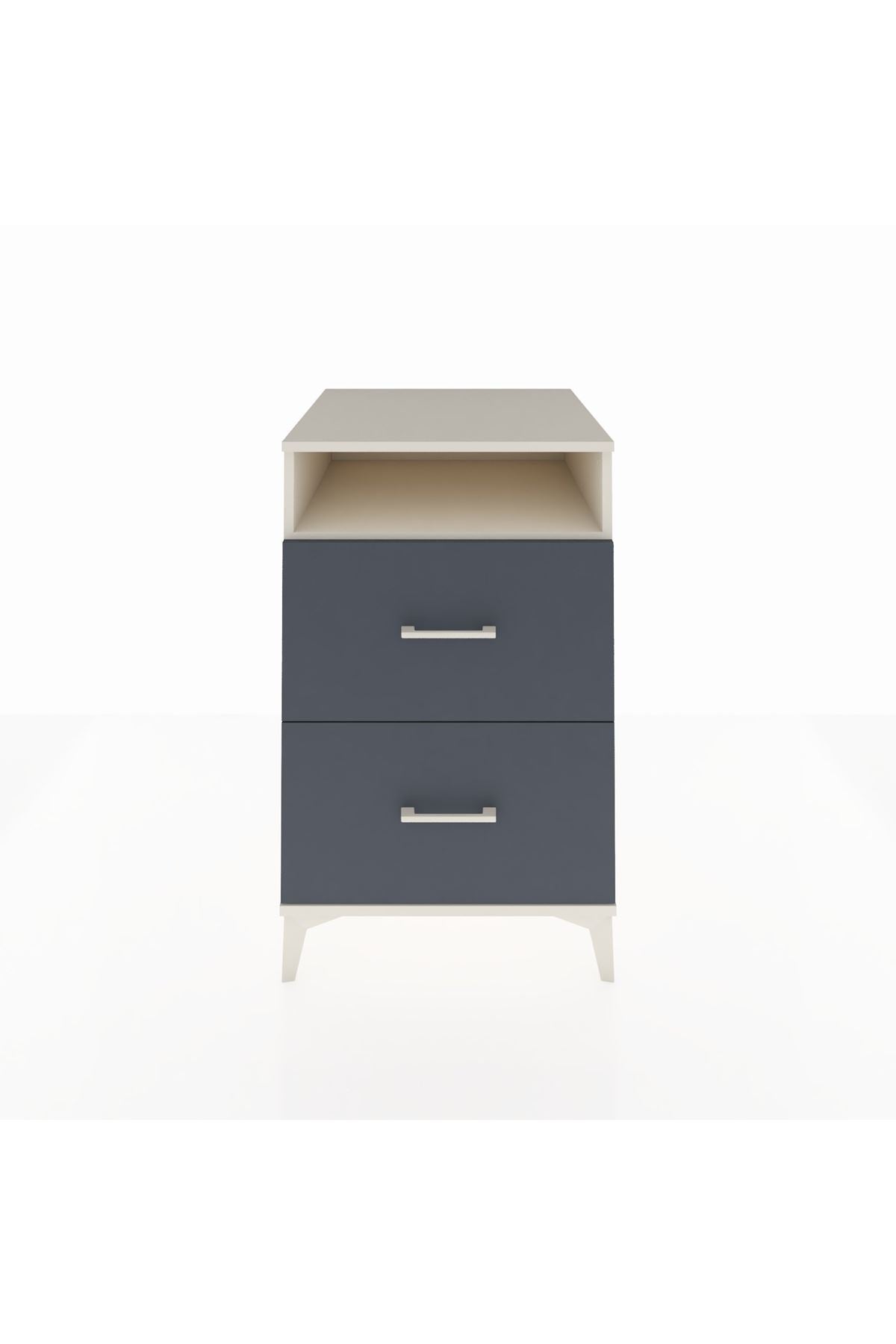 Kronos Komodin Tek Raflı 2 Çekmeceli 60x59x96 Aytaşı-Antrasit