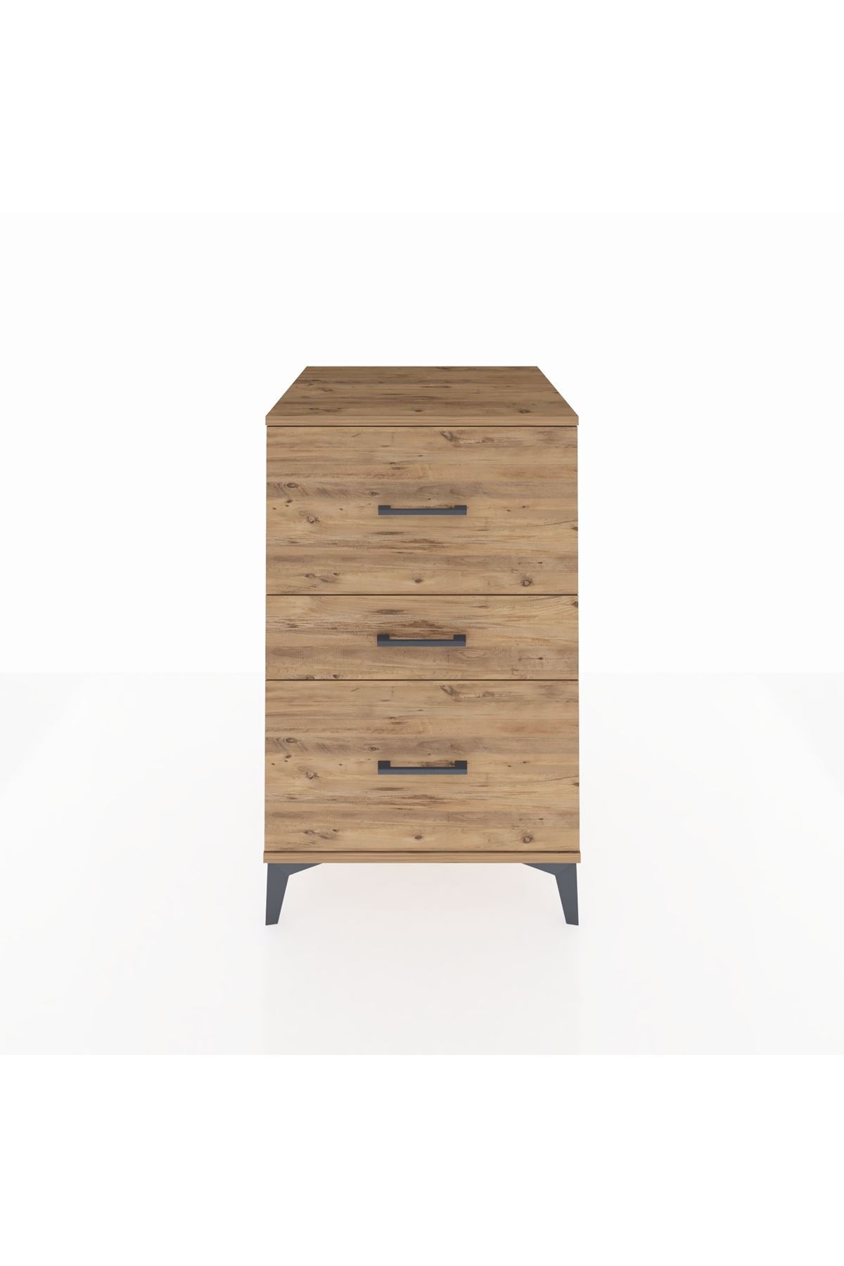Kronos Komodin 3 Çekmeceli 60x59x96 Çam-Çam
