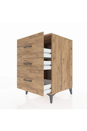 Kronos Komodin 3 Çekmeceli 60x59x96 Çam-Çam