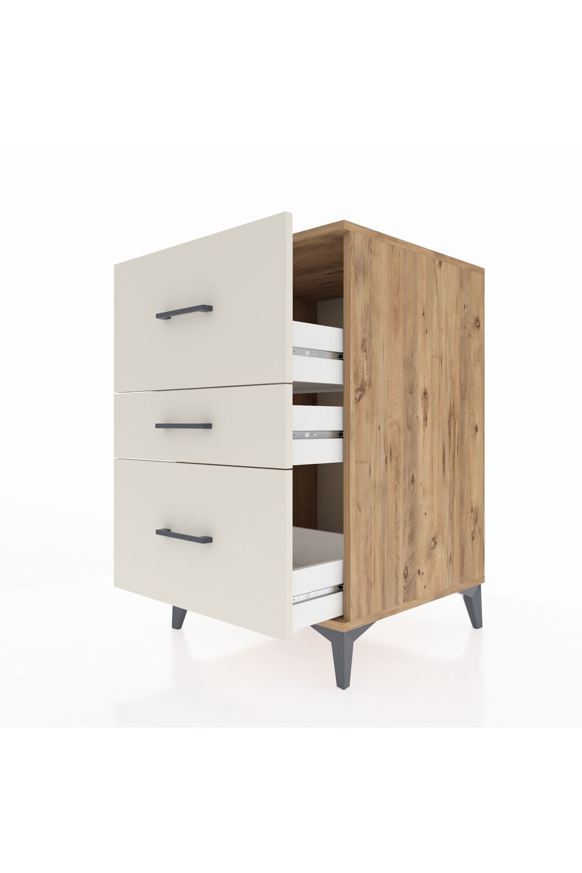 Kronos Komodin 3 Çekmeceli 60x59x96 Çam-Aytaşı