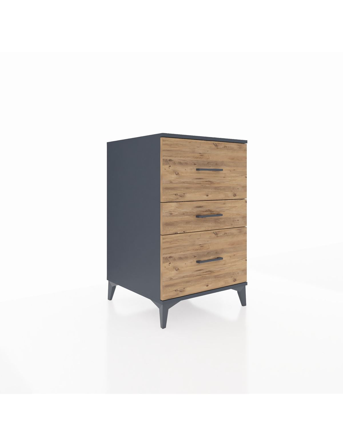 Kronos Komodin 3 Çekmeceli 60x59x96 Antrasit-Çam