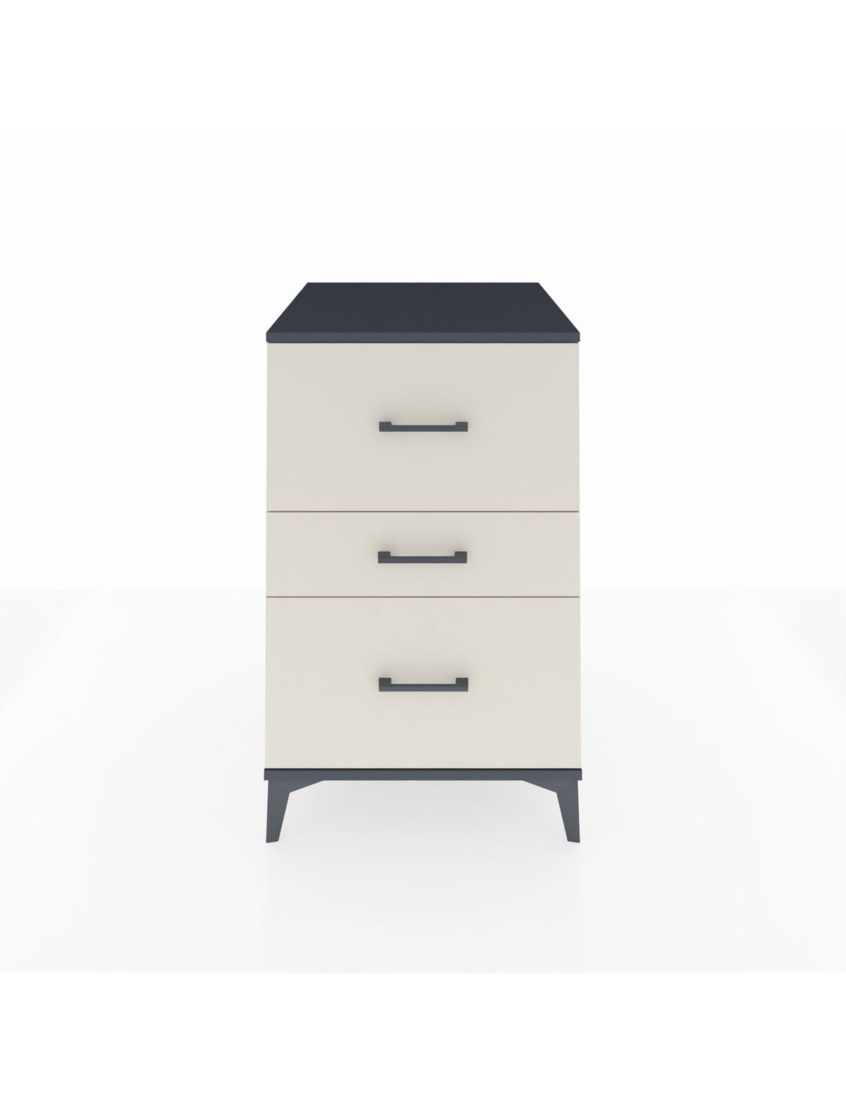 Kronos Komodin 3 Çekmeceli 60x59x96 Antrasit-Aytaşı