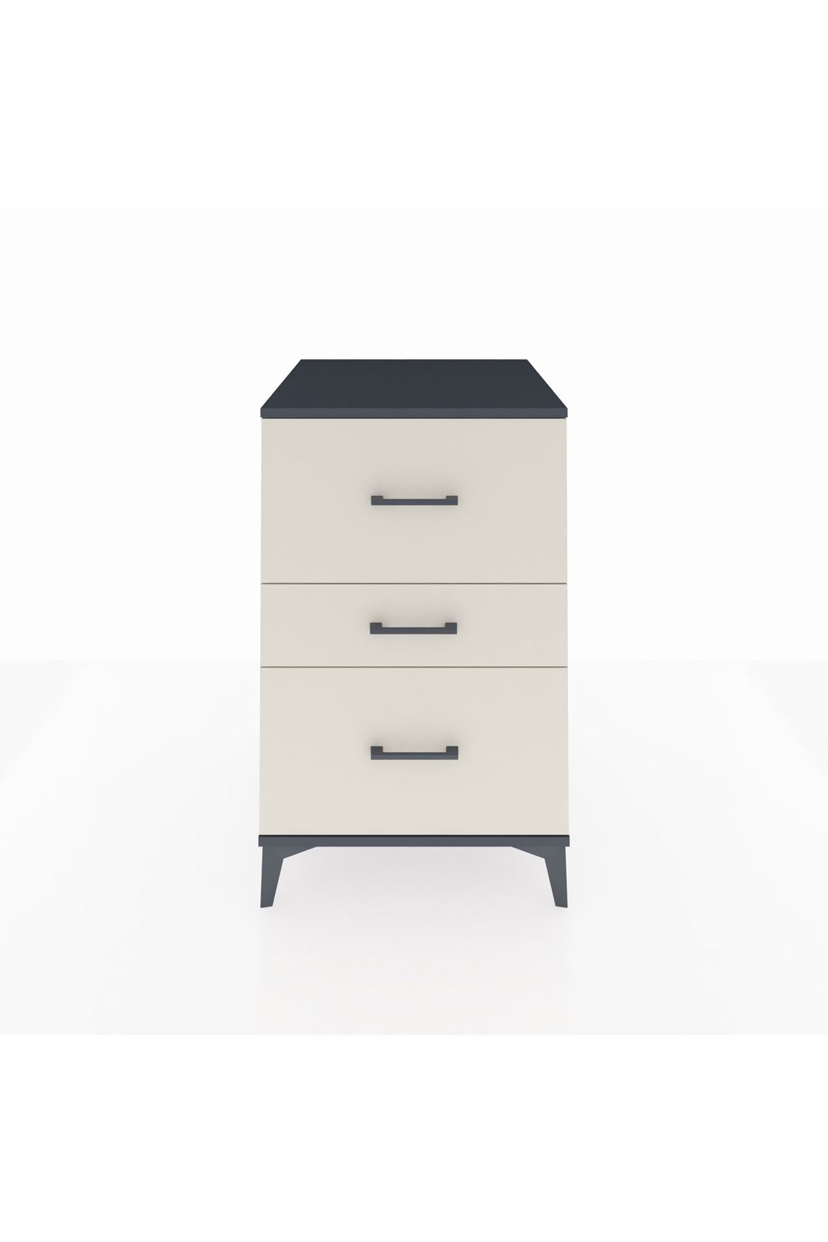 Kronos Komodin 3 Çekmeceli 60x59x96 Antrasit-Aytaşı