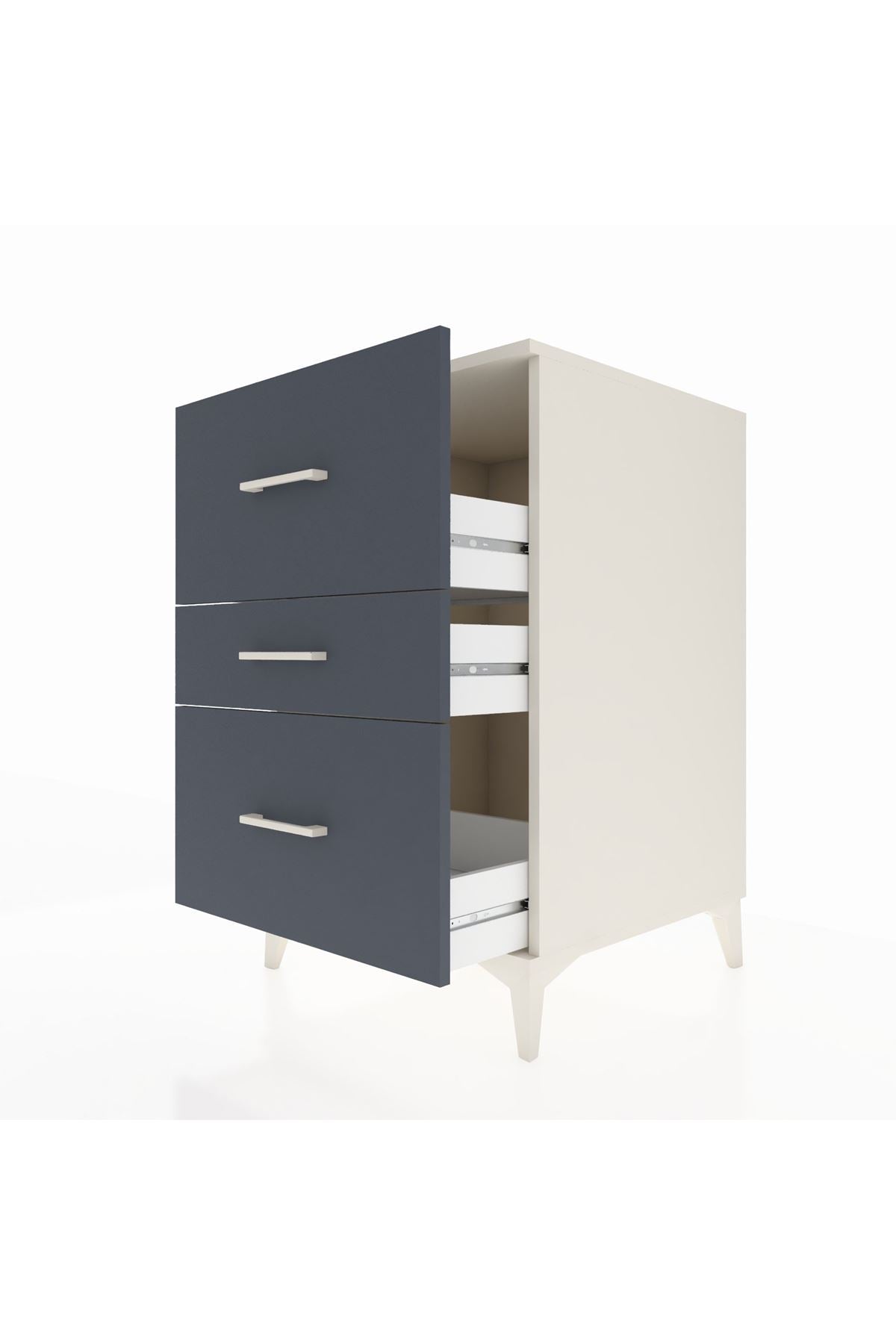 Kronos Komodin 3 Çekmeceli 60x59x96 Aytaşı-Antrasit