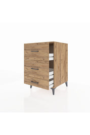 Kronos Komodin 3 Çekmeceli 60x59x96 Çam-Çam