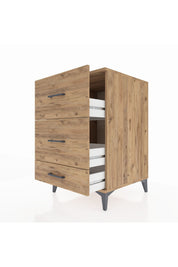 Kronos Komodin 3 Çekmeceli 60x59x96 Çam-Çam