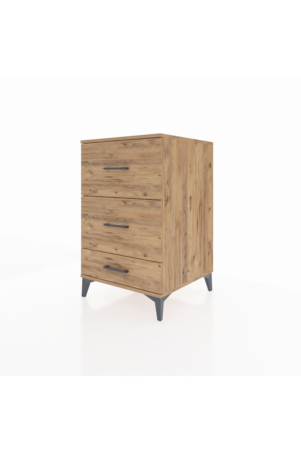 Kronos Komodin 3 Çekmeceli 60x59x96 Çam-Çam