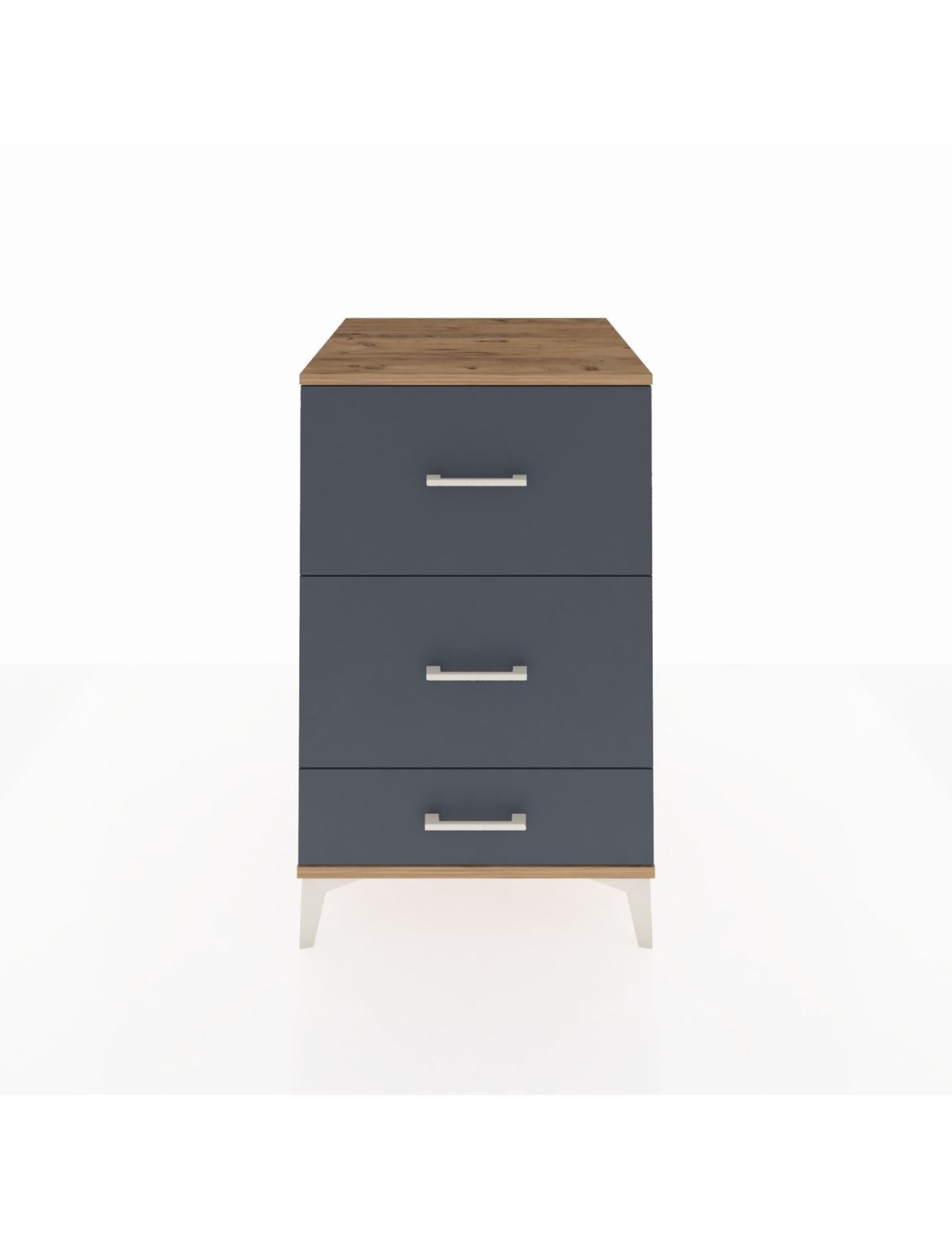 Kronos Komodin 3 Çekmeceli 60x59x96 Çam-Antrasit