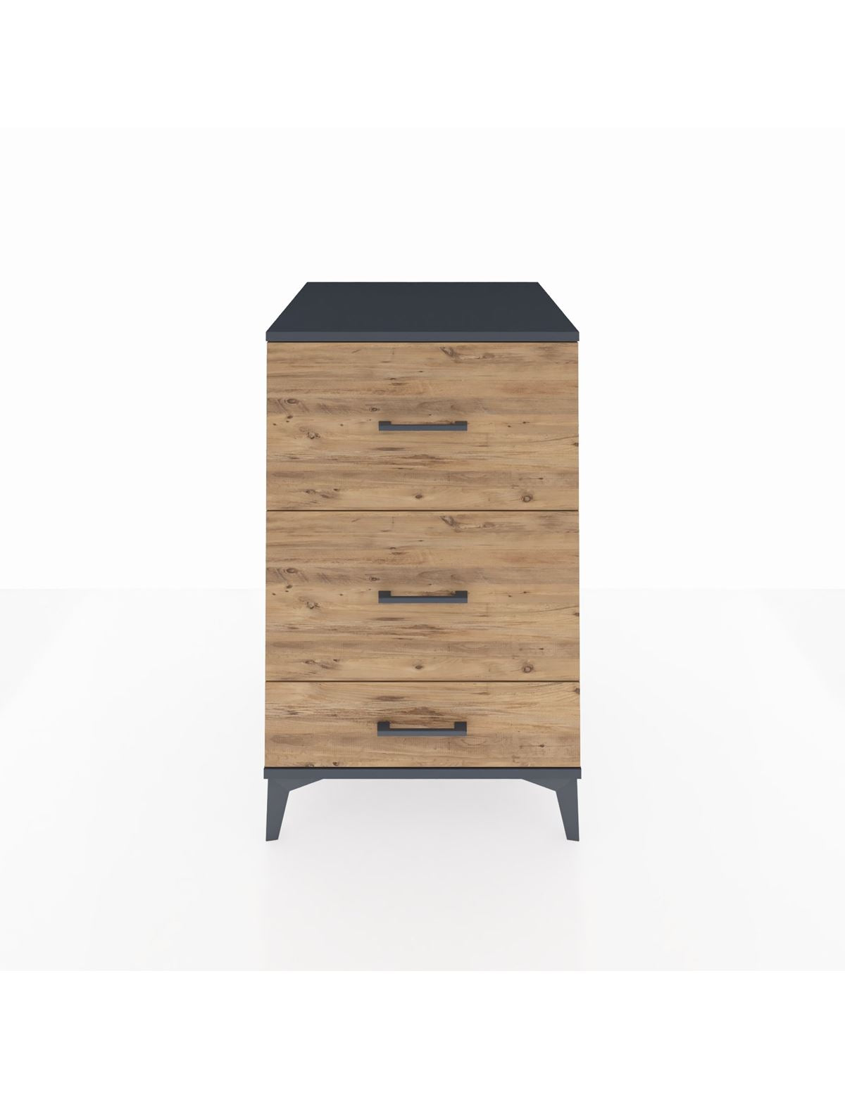 Kronos Komodin 3 Çekmeceli 60x59x96 Antrasit-Çam