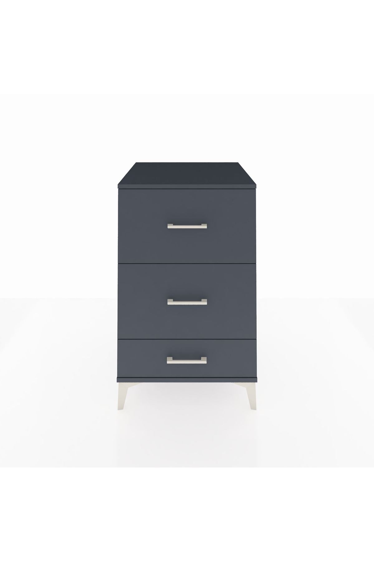 Kronos Komodin 3 Çekmeceli 60x59x96 Antrasit-Antrasit