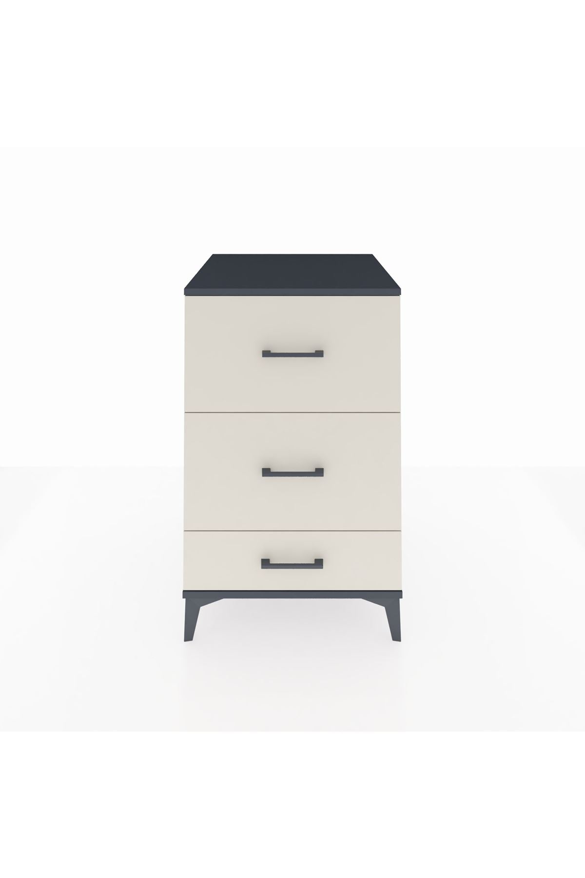 Kronos Komodin 3 Çekmeceli 60x59x96 Antrasit-Aytaşı