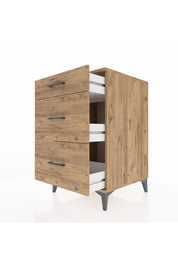 Kronos Komodin 3 Çekmeceli 60x59x96 Çam-Çam
