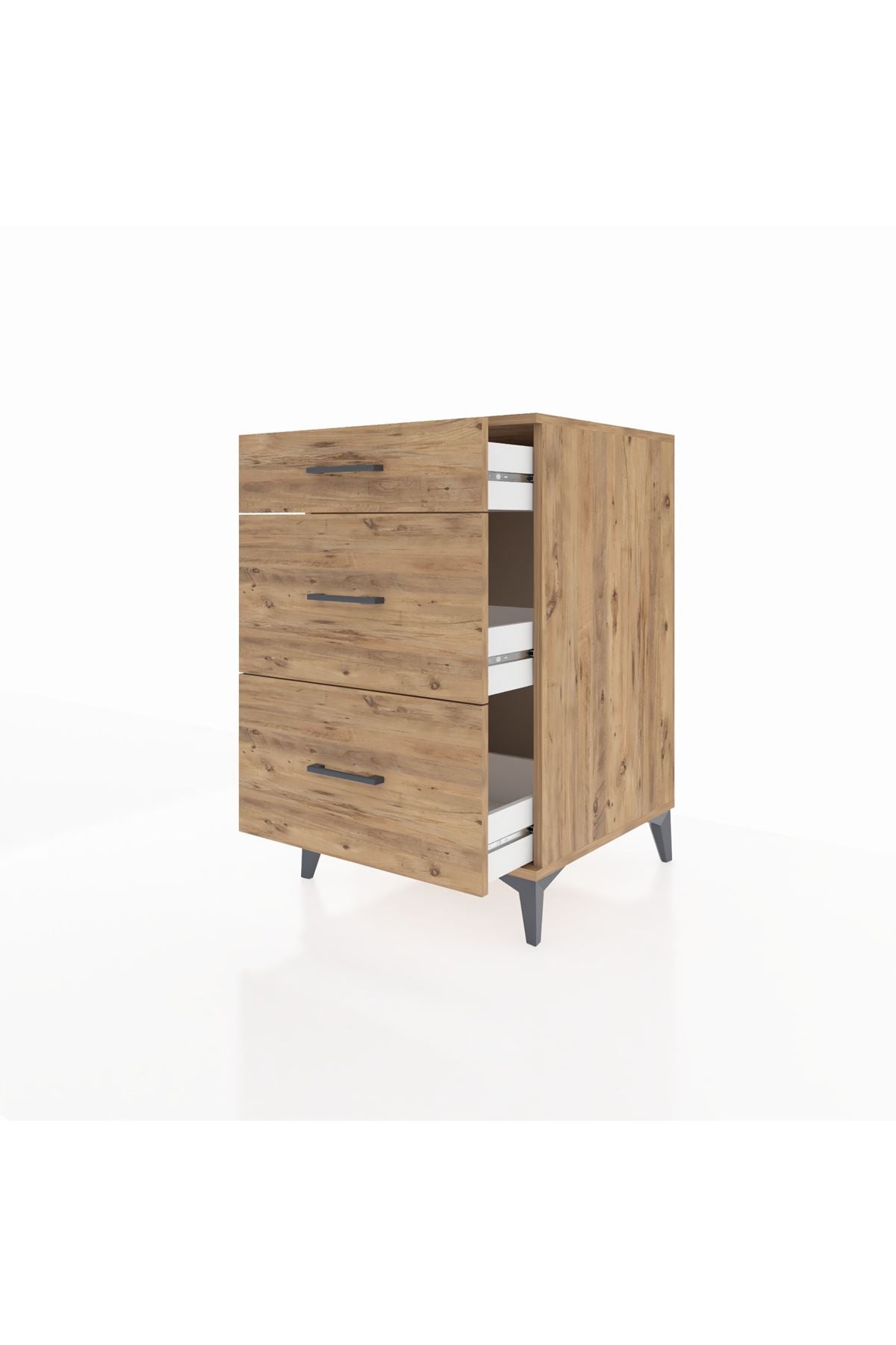Kronos Komodin 3 Çekmeceli 60x59x96 Çam-Çam