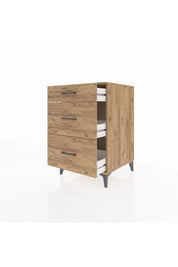 Kronos Komodin 3 Çekmeceli 60x59x96 Çam-Çam