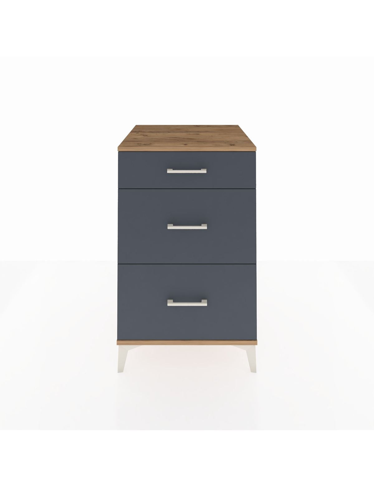 Kronos Komodin 3 Çekmeceli 60x59x96 Çam-Antrasit