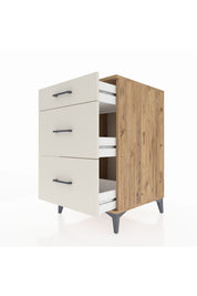 Kronos Komodin 3 Çekmeceli 60x59x96 Çam-Aytaşı