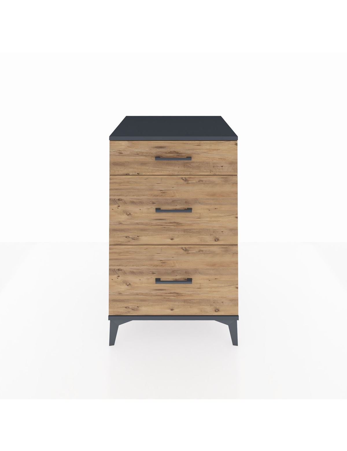 Kronos Komodin 3 Çekmeceli 60x59x96 Antrasit-Çam