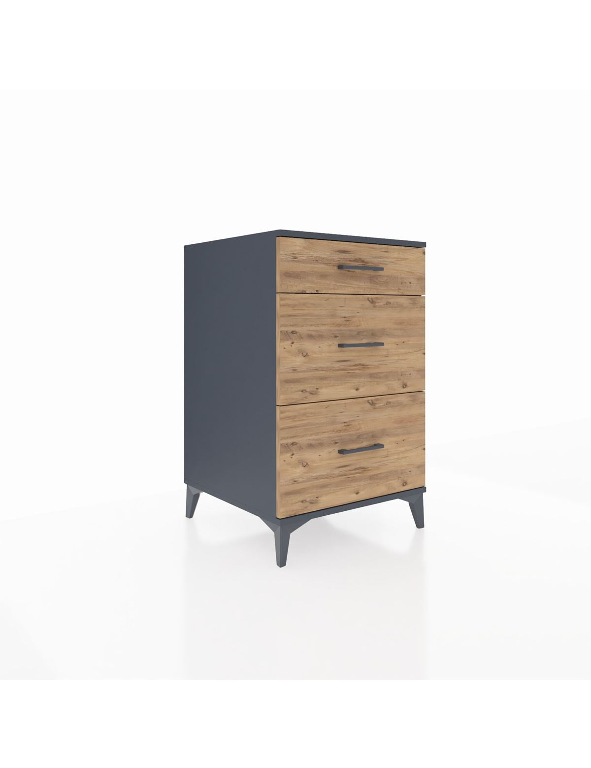 Kronos Komodin 3 Çekmeceli 60x59x96 Antrasit-Çam