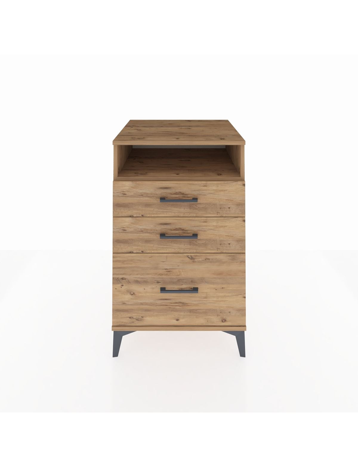 Kronos Komodin Tek Raflı 3 Çekmeceli 60x59x96 Çam-Çam