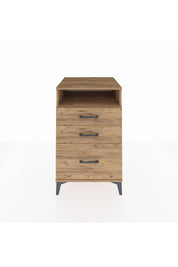 Kronos Komodin Tek Raflı 3 Çekmeceli 60x59x96 Çam-Çam