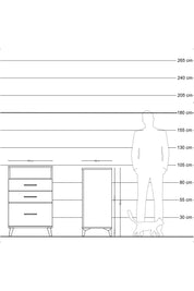 Kronos Komodin Tek Raflı 3 Çekmeceli 60x59x96 Çam-Çam