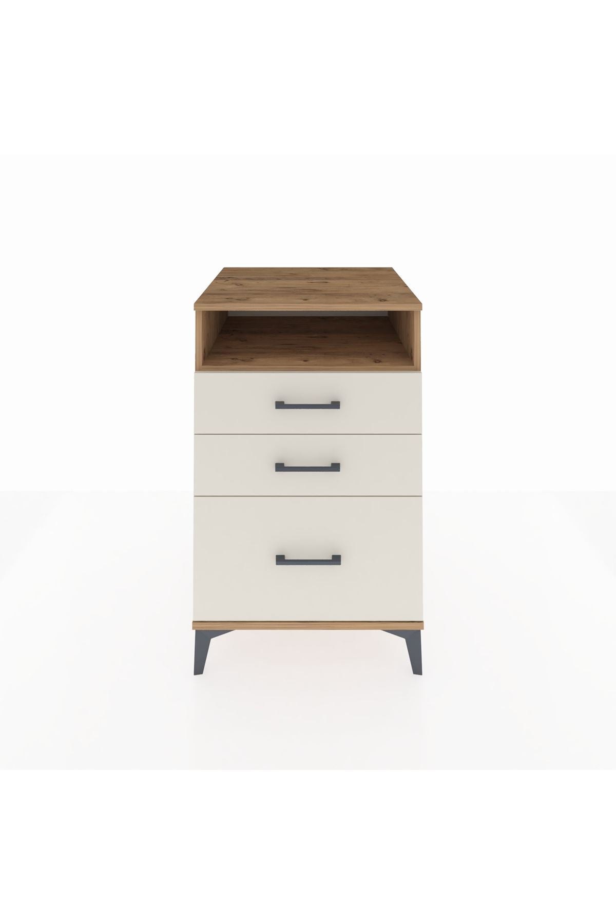 Kronos Komodin Tek Raflı 3 Çekmeceli 60x59x96 Çam-Aytaşı