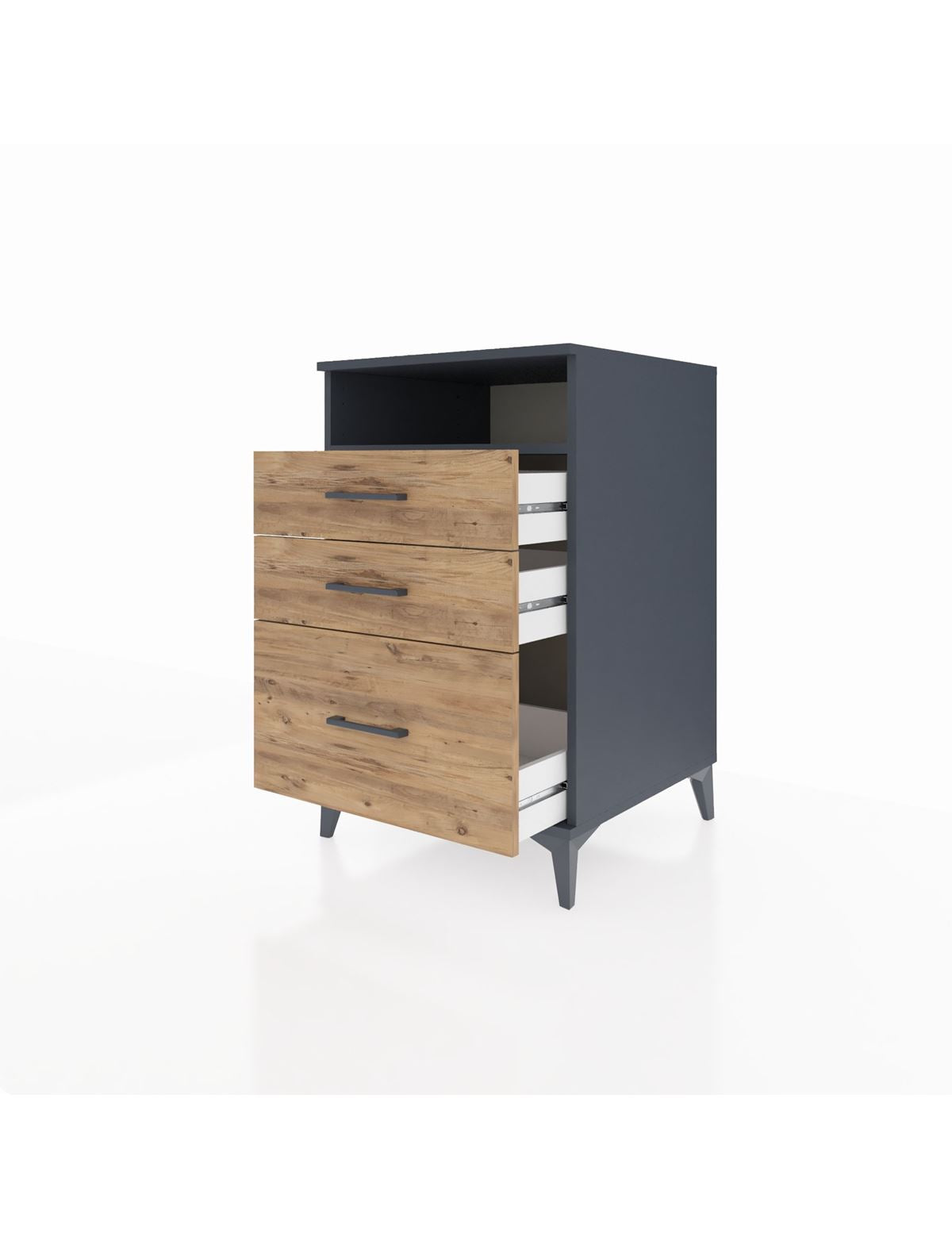 Kronos Komodin Tek Raflı 3 Çekmeceli 60x59x96 - S80M010V6C