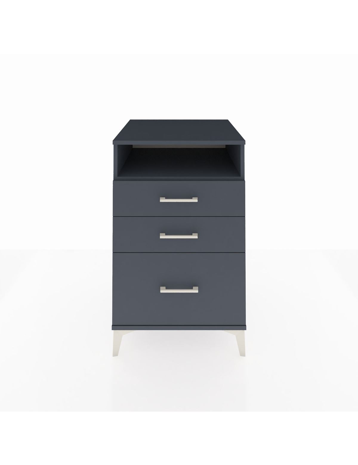 Kronos Komodin Tek Raflı 3 Çekmeceli 60x59x96 Antrasit-Antrasit