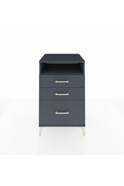 Kronos Komodin Tek Raflı 3 Çekmeceli 60x59x96 Antrasit-Antrasit