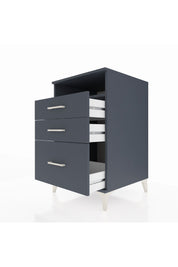 Kronos Komodin Tek Raflı 3 Çekmeceli 60x59x96 Antrasit-Antrasit