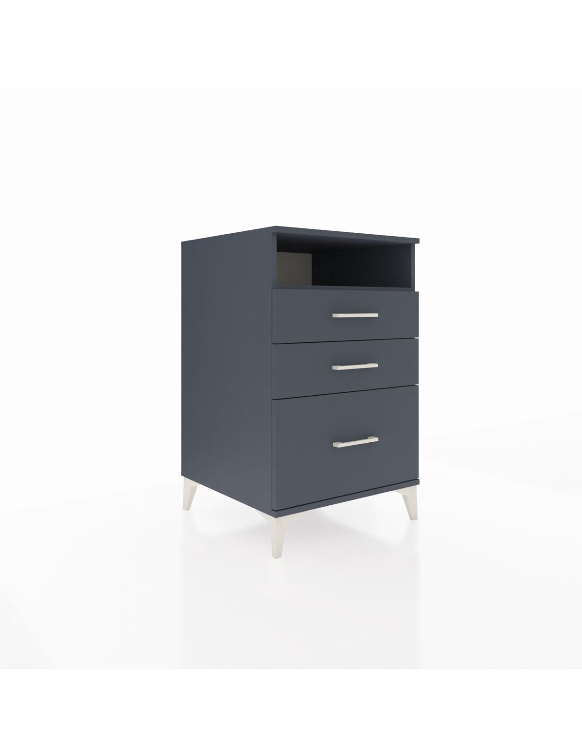 Kronos Komodin Tek Raflı 3 Çekmeceli 60x59x96 Antrasit-Antrasit