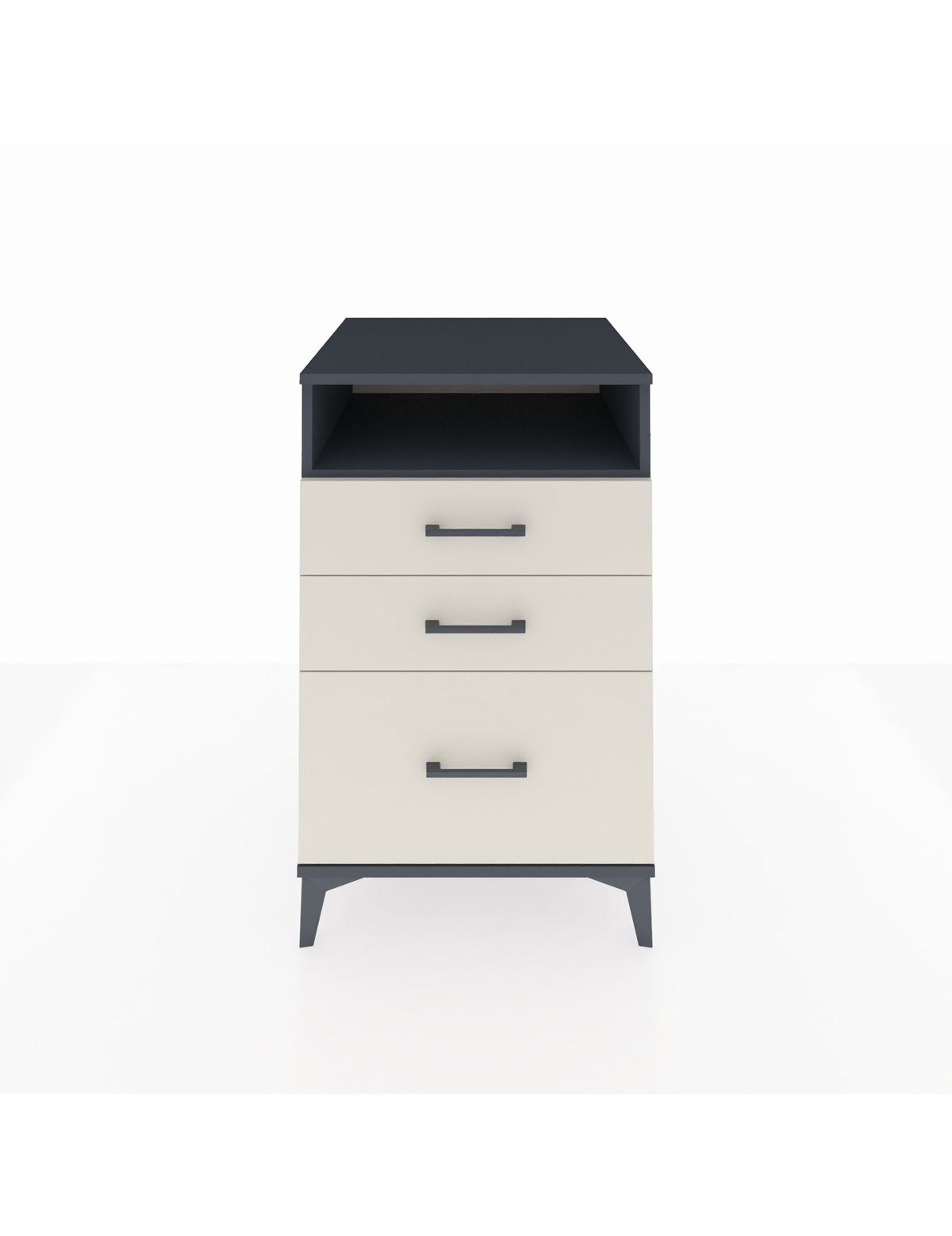 Kronos Komodin Tek Raflı 3 Çekmeceli 60x59x96 Antrasit-Aytaşı