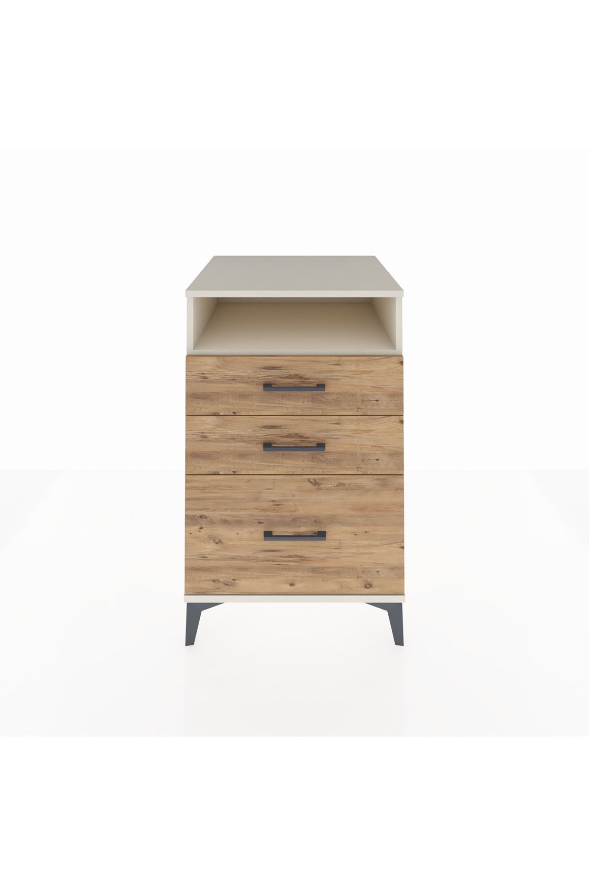Kronos Komodin Tek Raflı 3 Çekmeceli 60x59x96 Aytaşı-Çam